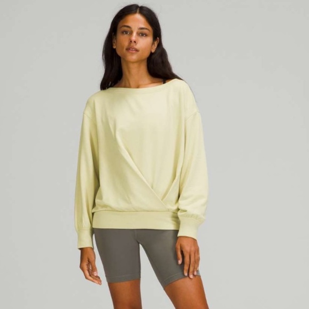 Lululemon Pleated Modal Fleece Pullover Sz 8 Dew Green 878
